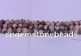 CZJ260 15.5 inches 4mm round matte zebra jasper beads