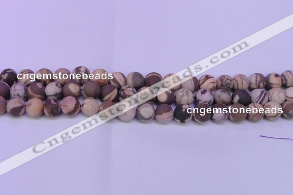 CZJ261 15.5 inches 6mm round matte zebra jasper beads