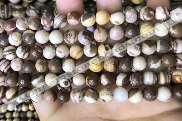 CZJ292 15.5 inches 8mm round brown zebra jasper beads wholesale