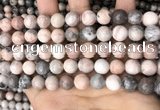 CZJ299 15.5 inches 10mm round pink zebra jasper beads wholesale