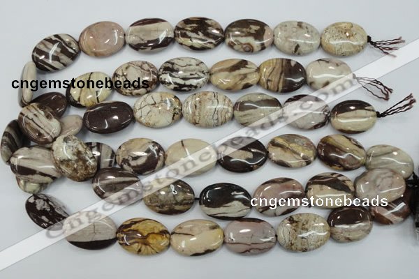 CZJ302 15.5 inches 18*25mm oval zebra jasper beads wholesale