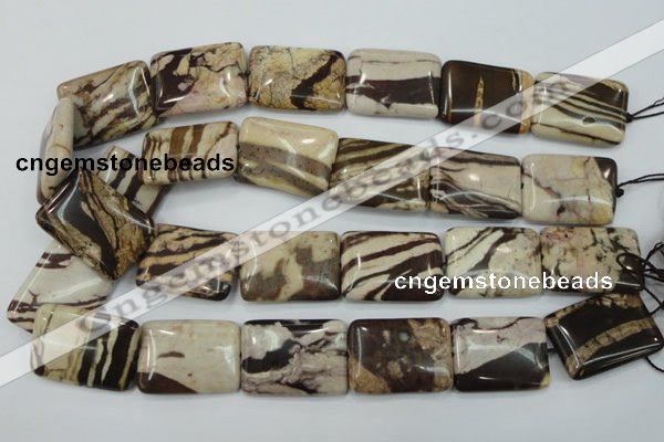 CZJ303 15.5 inches 22*30mm rectangle zebra jasper beads wholesale