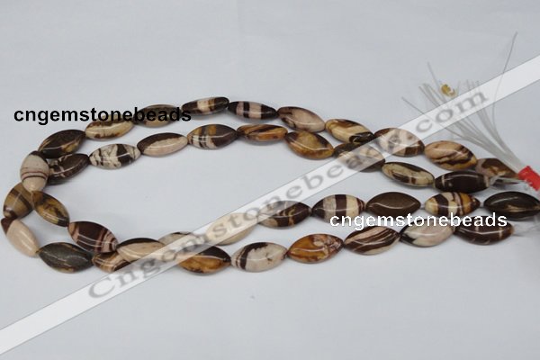 CZJ354 15.5 inches 10*20mm marquise zebra jasper beads wholesale