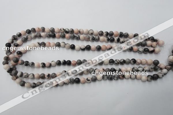 CZJ401 15.5 inches 6mm round pink zebra jasper beads wholesale