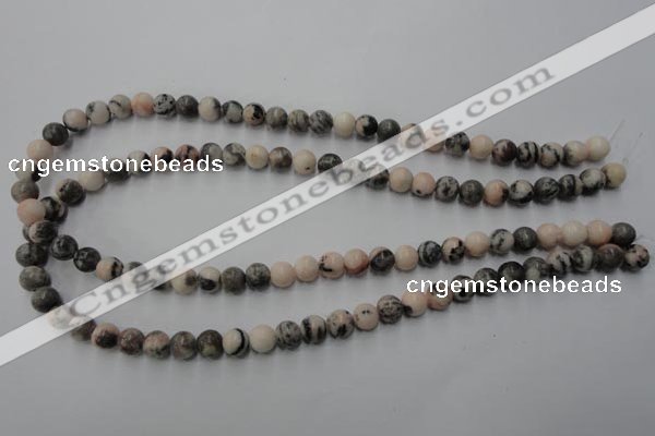 CZJ402 15.5 inches 8mm round pink zebra jasper beads wholesale