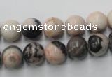 CZJ405 15.5 inches 14mm round pink zebra jasper beads wholesale