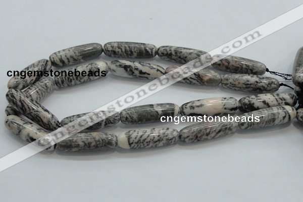 CZJ50 16 inches 12*40mm Cylinder zebra jasper gemstone beads wholesale