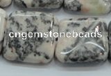 CZJ52 16 inches 25*25mm square zebra jasper gemstone beads wholesale