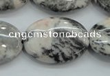 CZJ54 16 inches 22*30mm oval zebra jasper gemstone beads wholesale