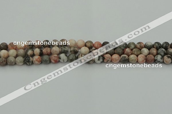 CZJ551 15.5 inches 6mm round pink zebra jasper beads wholesale