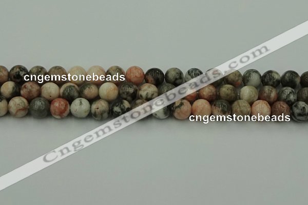 CZJ552 15.5 inches 8mm round pink zebra jasper beads wholesale