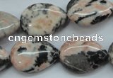 CZJ70 15.5 inches 18*25mm flat teardrop zebra jasper gemstone beads