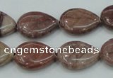 CZJ81 16 inches 15*20mm flat teardrop red zebra jasper beads wholesale