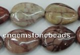 CZJ82 16 inches 18*25mm flat teardrop red zebra jasper beads wholesale