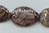 CZJ83 16 inches 22*30mm flat teardrop red zebra jasper beads wholesale