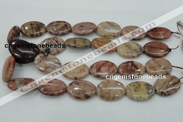 CZJ84 16 inches 22*30mm oval red zebra jasper beads wholesale