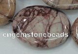 CZJ85 16 inches 30*40mm oval red zebra jasper beads wholesale