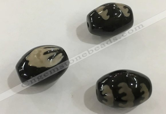 DZI353 10*14mm drum tibetan agate dzi beads wholesale