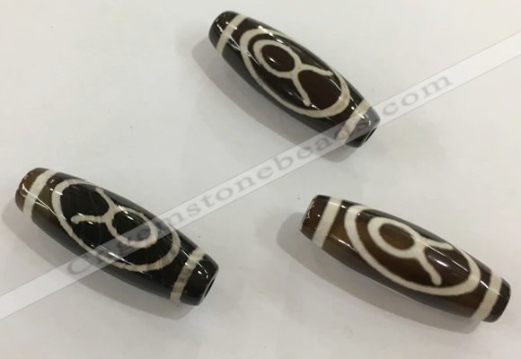 DZI459 10*30mm drum tibetan agate dzi beads wholesale