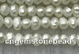 FWP02 14.5 inches 1.5mm - 1.8mm potato white freshwater pearl strands