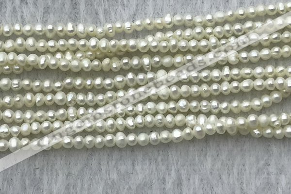 FWP03 14.5 inches 1.8mm - 2mm potato white freshwater pearl strands