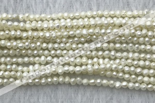 FWP05 14.5 inches 2mm - 2.5mm potato white freshwater pearl strands