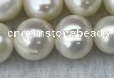 FWP100 15 inches 9mm - 10mm potato white freshwater pearl strands