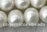 FWP106 15 inches 9mm - 10mm potato white freshwater pearl strands