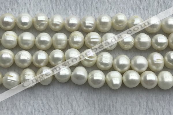 FWP112 15 inches 10mm - 11mm potato white freshwater pearl strands