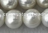 FWP115 15 inches 10mm - 11mm potato grey freshwater pearl strands