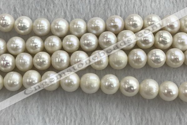 FWP116 15 inches 10mm - 11mm potato white freshwater pearl strands