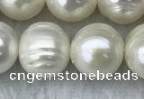 FWP123 15 inches 11mm - 12mm potato white freshwater pearl strands