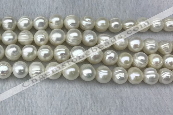 FWP123 15 inches 11mm - 12mm potato white freshwater pearl strands