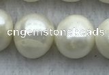 FWP124 15 inches 11mm - 12mm potato white freshwater pearl strands