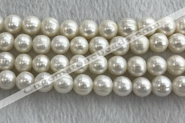 FWP129 15 inches 10mm - 11mm potato white freshwater pearl strands