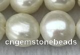 FWP133 15 inches 13mm potato white freshwater pearl strands