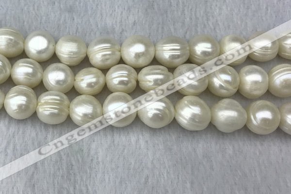 FWP133 15 inches 13mm potato white freshwater pearl strands