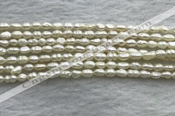 FWP151 14.5 inches 2.5mm rice white freshwater pearl strands