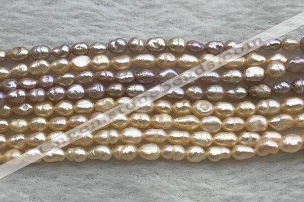 FWP158 14.5 inches 3mm - 4mm rice purple & pink freshwater pearl strands