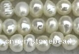 FWP17 14.5 inches 3.2mm - 3.7mm potato white freshwater pearl strands