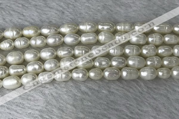 FWP171 14.5 inches 5mm - 6mm rice white freshwater pearl strands