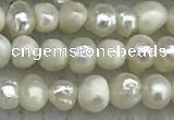 FWP18 14.5 inches 3mm - 4mm potato white freshwater pearl strands