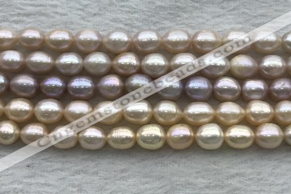 FWP194 15 inches 7mm - 8mm rice light purple freshwater pearl strands