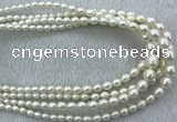 FWP212 15 inches 4mm - 9mm rice white freshwater pearl strands