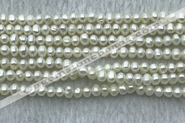 FWP23 14.5 inches 3.2mm - 3.6mm potato white freshwater pearl strands