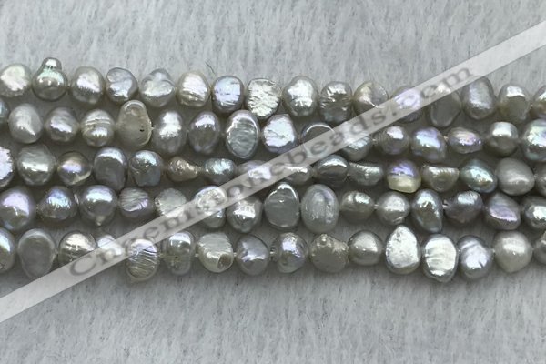 FWP236 14.5 inches 4mm - 5mm baroque grey freshwater pearl strands