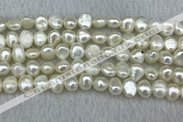 FWP241 15 inches 6mm - 7mm baroque white freshwater pearl strands