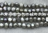 FWP246 15 inches 7mm - 8mm baroque grey freshwater pearl strands