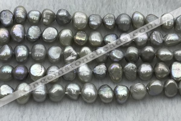 FWP246 15 inches 7mm - 8mm baroque grey freshwater pearl strands