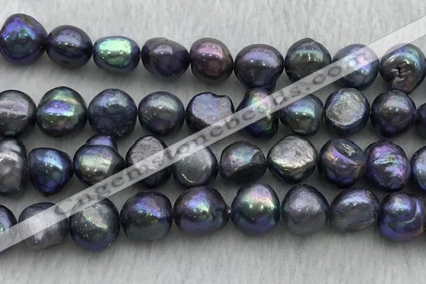 FWP257 15 inches 11mm - 12mm baroque black freshwater pearl strands